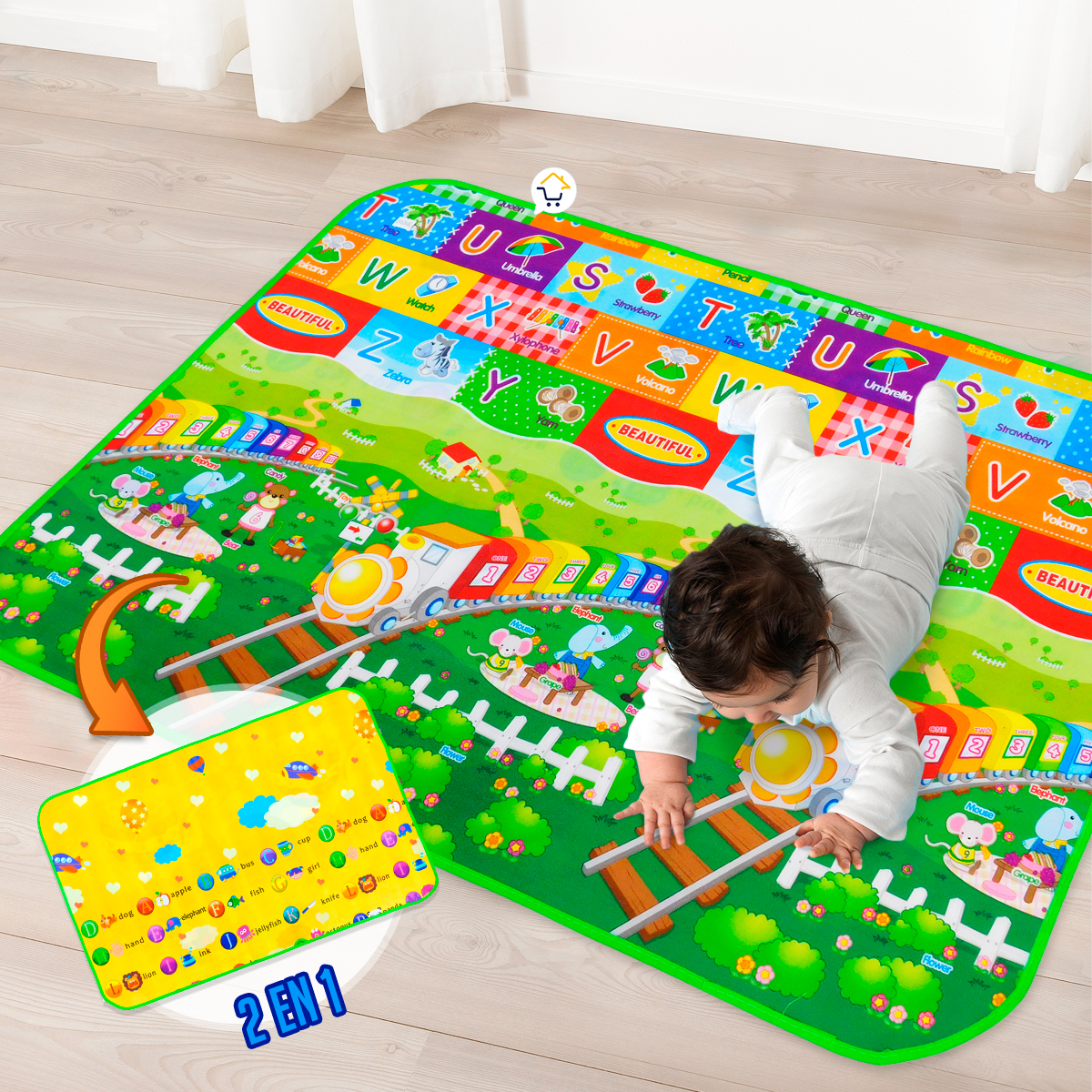 Miniatura 6 de Tapete Infantil Grande 2 En 1 Pj67